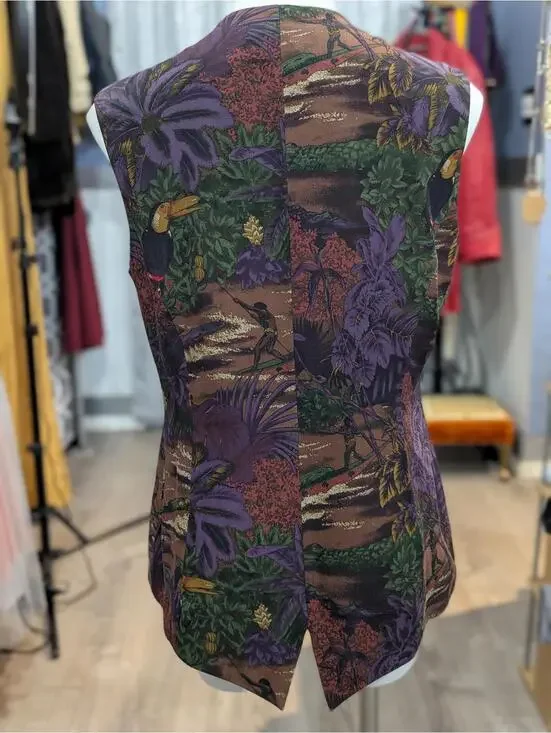 Vintage Anne Pinkerton Tribal Landscape Print Vest - Picture 2 of 8